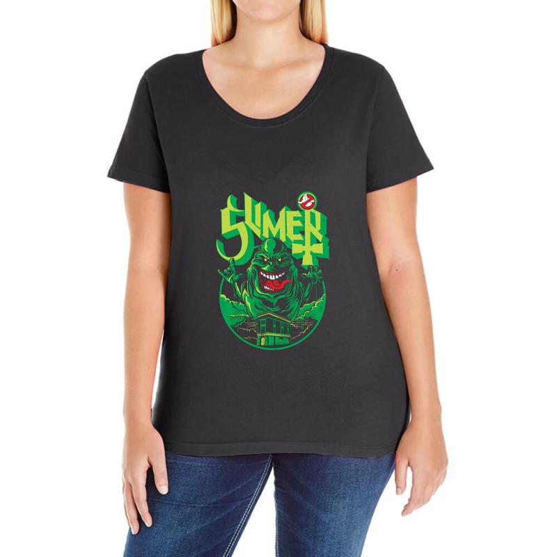 Green Slimer Ladies Curvy T-Shirt by Duku | Artistshot