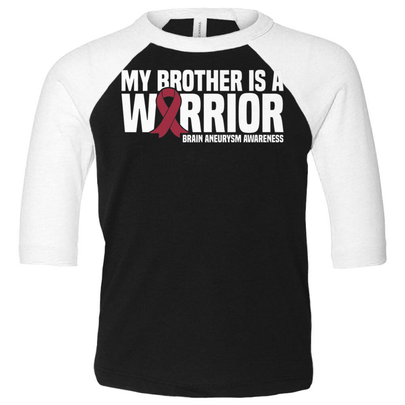 My Brother Is A Warrior Brain Aneurysm Awareness Premium T Shirt Toddler 3/4 Sleeve Tee by cm-arts | Artistshot