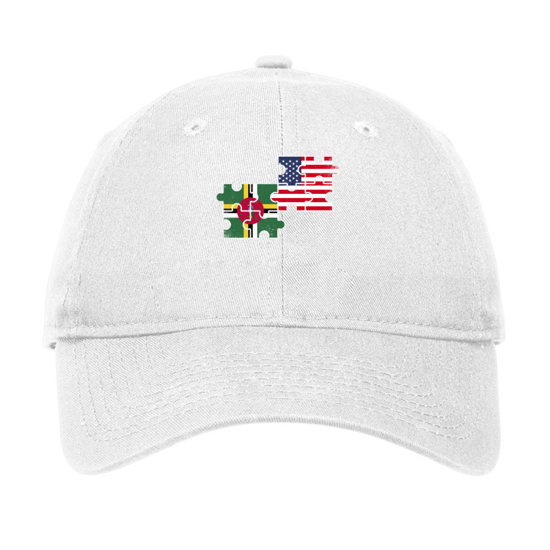 Dominica Usa Dominican American Flag Pullover Hoodie Adjustable Cap by cm-arts | Artistshot