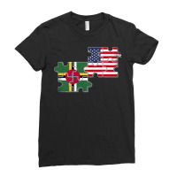 Dominica Usa Dominican American Flag Pullover Hoodie Ladies Fitted T-shirt | Artistshot