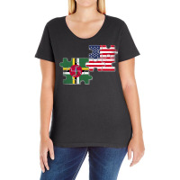 Dominica Usa Dominican American Flag Pullover Hoodie Ladies Curvy T-shirt | Artistshot