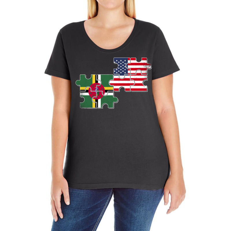 Dominica Usa Dominican American Flag Pullover Hoodie Ladies Curvy T-Shirt by cm-arts | Artistshot