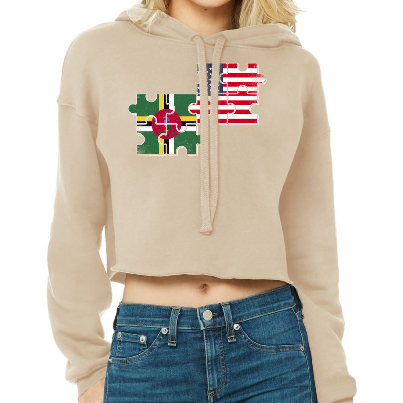 Dominica Usa Dominican American Flag Pullover Hoodie Cropped Hoodie by cm-arts | Artistshot