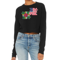 Dominica Usa Dominican American Flag Pullover Hoodie Cropped Sweater | Artistshot