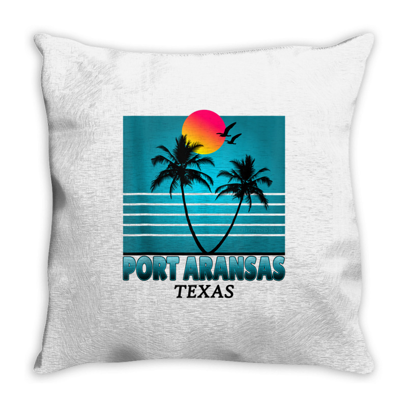 Port Aransas Texas Summer Tee Tank Top Throw Pillow | Artistshot