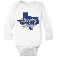 Dripping Springs Texas Tx Map T Shirt Long Sleeve Baby Bodysuit | Artistshot