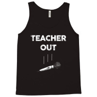 Retired Teacher Out Mic Drop Retirement End Of School Year Tank Top | Artistshot