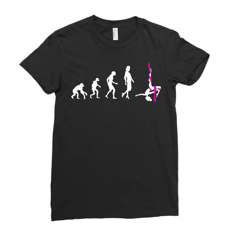 Aerial Silk Evolution   Acrobatics Gymnastics Aerialist T Shirt Ladies Fitted T-Shirt by cm-arts | Artistshot