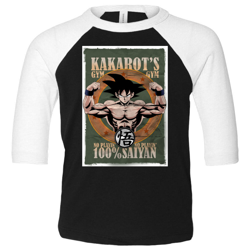 Sangoku S Gym 100 Saiyan Toddler 3/4 Sleeve Tee by SANDRAWILLIAMS | Artistshot