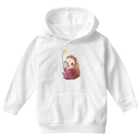 Cute Hedgehog Holding A Dandelion Flower T Shirt Youth Hoodie | Artistshot