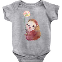 Cute Hedgehog Holding A Dandelion Flower T Shirt Baby Bodysuit | Artistshot