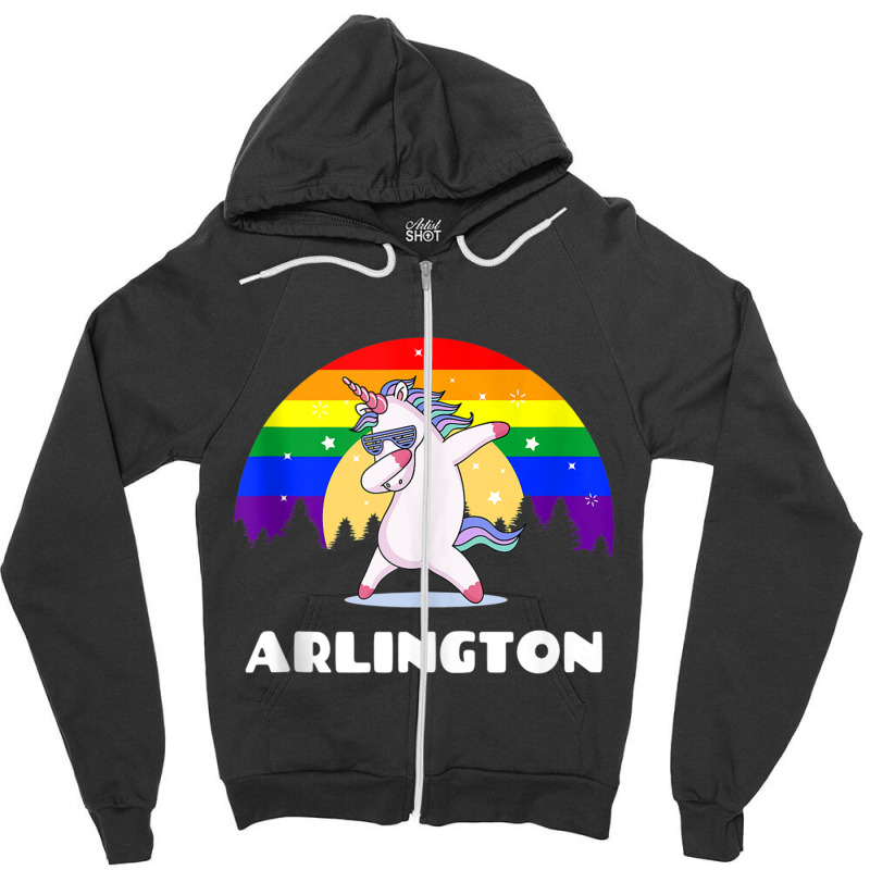 Arlington Texas   Lgbtq Gay Pride Rainbow Tank Top Zipper Hoodie by cm-arts | Artistshot