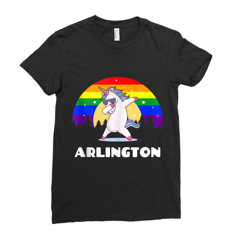 Arlington Texas   Lgbtq Gay Pride Rainbow Tank Top Ladies Fitted T-Shirt by cm-arts | Artistshot