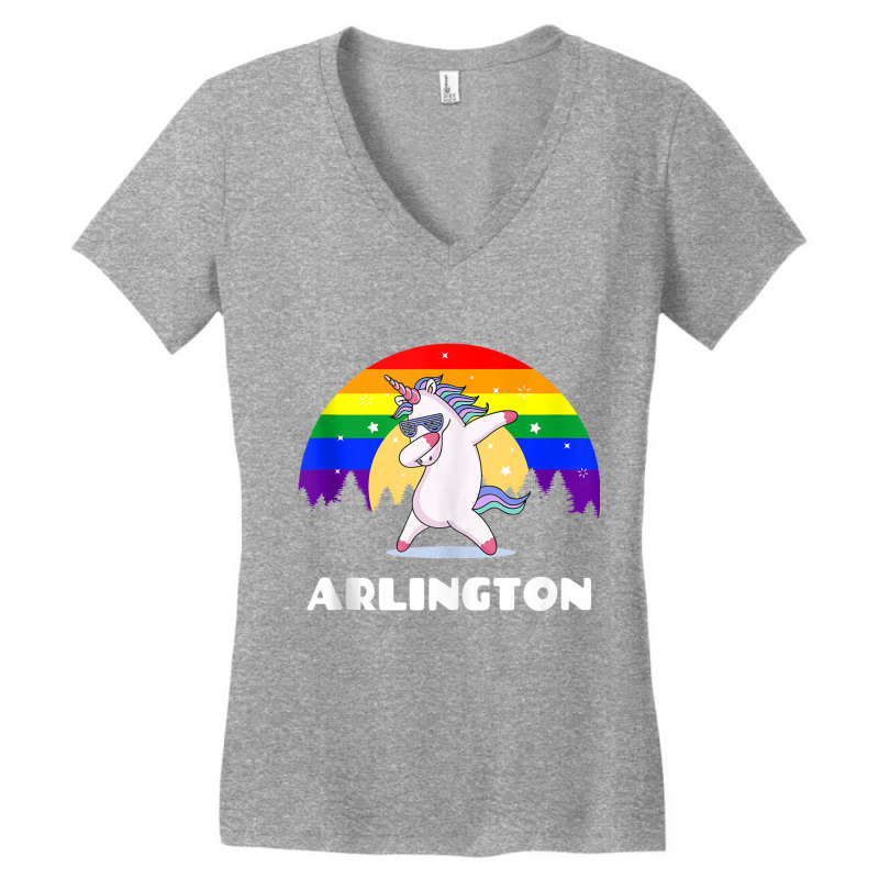 Arlington Texas   Lgbtq Gay Pride Rainbow Tank Top Women's V-Neck T-Shirt by cm-arts | Artistshot