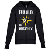 Build Or Destroy Mathematics Allah 5 Percent Godbody Nge God Raglan Ba Youth Zipper Hoodie | Artistshot