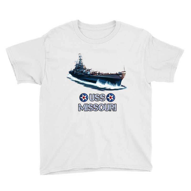 American World War 2 Naval Battleship Uss Missouri Long Sleeve T Shirt Youth Tee by cm-arts | Artistshot