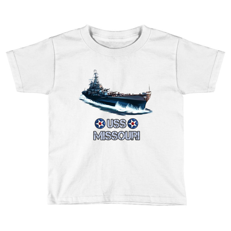 American World War 2 Naval Battleship Uss Missouri Long Sleeve T Shirt Toddler T-shirt by cm-arts | Artistshot