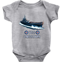 American World War 2 Naval Battleship Uss Missouri Long Sleeve T Shirt Baby Bodysuit | Artistshot