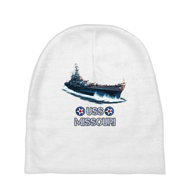 American World War 2 Naval Battleship Uss Missouri Long Sleeve T Shirt Baby Beanies by cm-arts | Artistshot