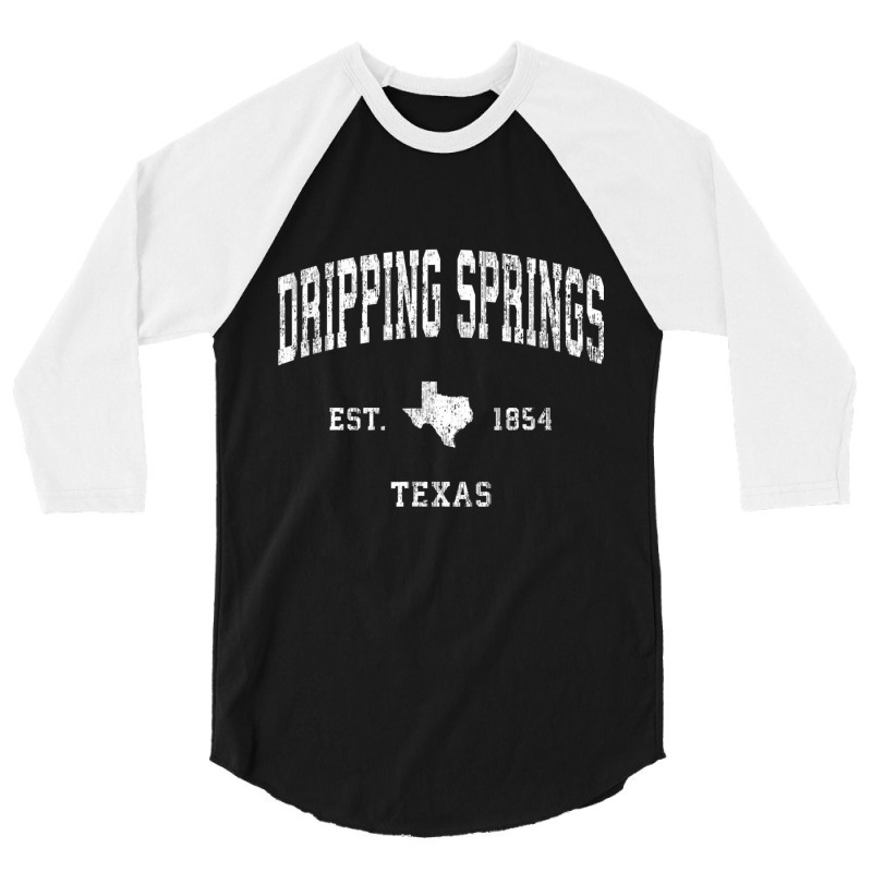 Dripping Springs Texas Tx Vintage Athletic Sports Design T Shirt 3/4 Sleeve Shirt | Artistshot