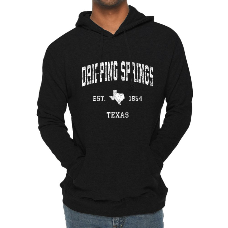 Dripping Springs Texas Tx Vintage Athletic Sports Design T Shirt Lightweight Hoodie | Artistshot