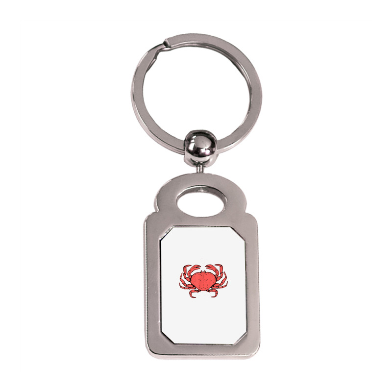 Crab Crustacean T Shirt Silver Rectangle Keychain | Artistshot