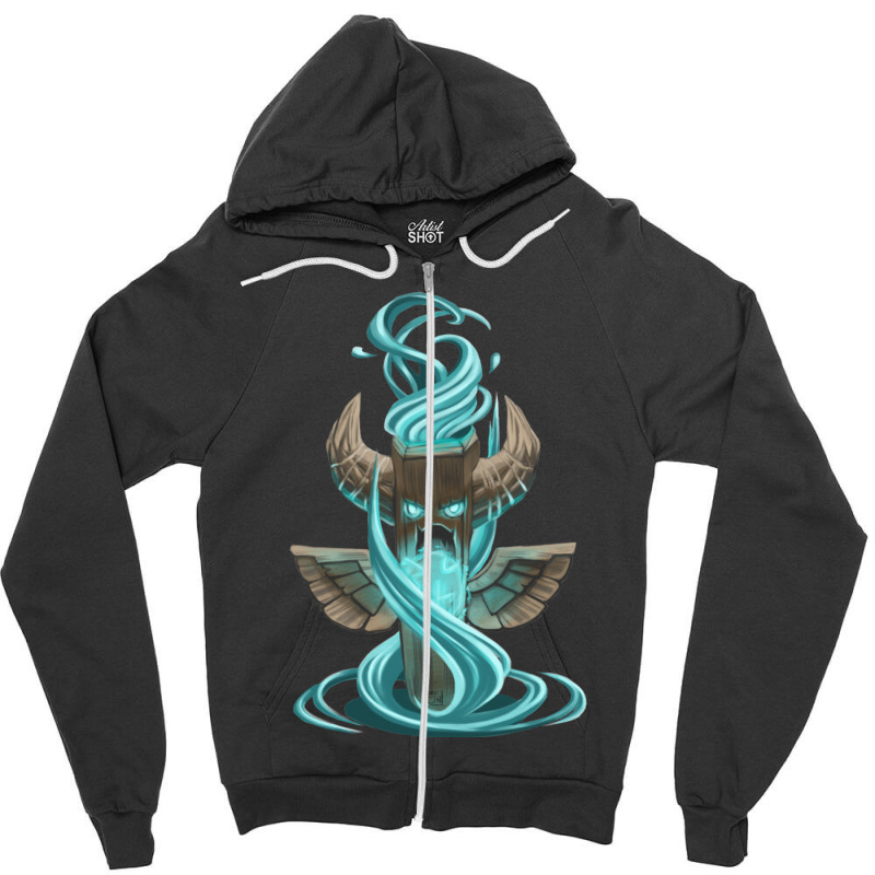 Resto Shaman Totem Zipper Hoodie by cm-arts | Artistshot