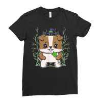 Bulldog Anime Pup Witch Magic Wand T Shirt Ladies Fitted T-shirt | Artistshot