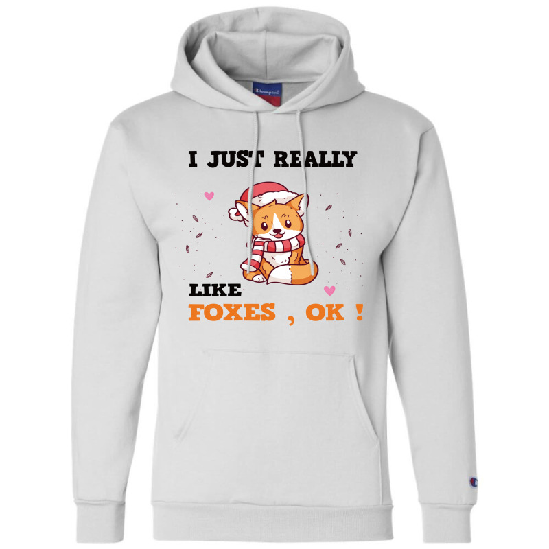 I Just Really Like Foxes , Ok ! Champion Hoodie by Alparslan | Artistshot