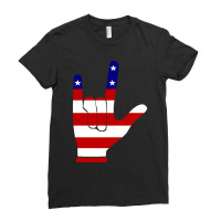 Asl (american Sign Language) Tshirt - I Love You Usa Ladies Fitted T-shirt | Artistshot