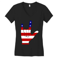 Asl (american Sign Language) Tshirt - I Love You Usa Women's V-neck T-shirt | Artistshot