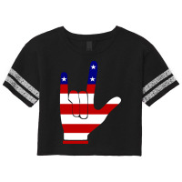 Asl (american Sign Language) Tshirt - I Love You Usa Scorecard Crop Tee | Artistshot