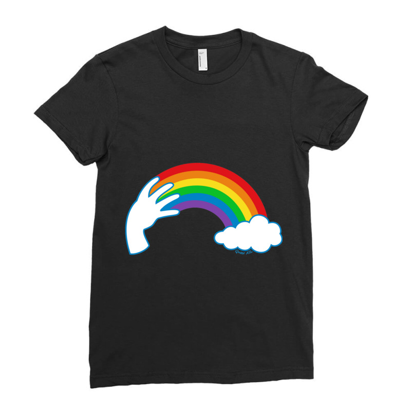 Asl Rainbow Ladies Fitted T-Shirt by cm-arts | Artistshot