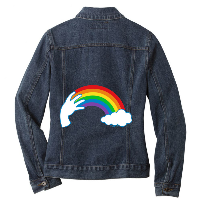 Asl Rainbow Ladies Denim Jacket by cm-arts | Artistshot