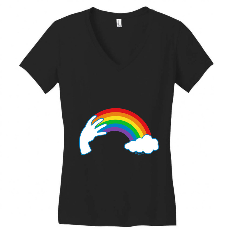 Asl Rainbow Women's V-Neck T-Shirt by cm-arts | Artistshot