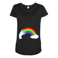 Asl Rainbow Maternity Scoop Neck T-shirt | Artistshot