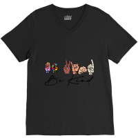 Be Kind Sign Language Hand V-neck Tee | Artistshot