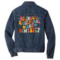 Funny Bilingual Bicultural And Bimyself T Shirt Men Denim Jacket | Artistshot