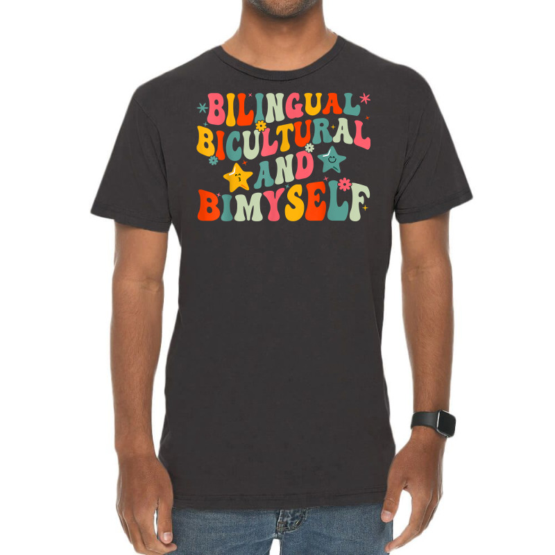 Funny Bilingual Bicultural And Bimyself T Shirt Vintage T-Shirt by cm-arts | Artistshot