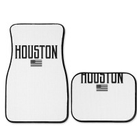 Houston Texas Us Flag Vintage Text Olive Green W Black Print T Shirt Full Set Car Mats | Artistshot