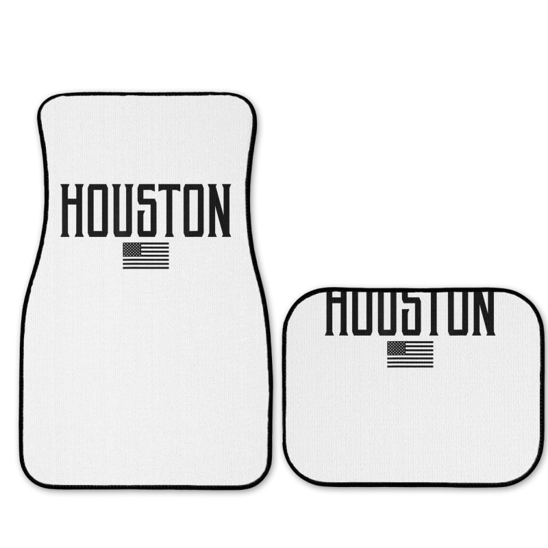 Houston Texas Us Flag Vintage Text Olive Green W Black Print T Shirt Full Set Car Mats | Artistshot