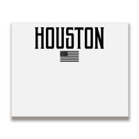 Houston Texas Us Flag Vintage Text Olive Green W Black Print T Shirt Metal Print Horizontal | Artistshot