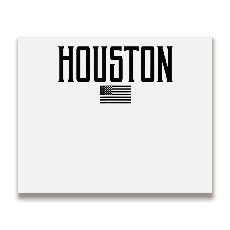 Houston Texas Us Flag Vintage Text Olive Green W Black Print T Shirt Metal Print Horizontal | Artistshot