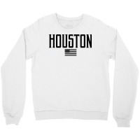 Houston Texas Us Flag Vintage Text Olive Green W Black Print T Shirt Crewneck Sweatshirt | Artistshot