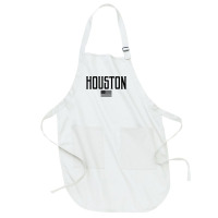 Houston Texas Us Flag Vintage Text Olive Green W Black Print T Shirt Full-length Apron | Artistshot