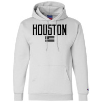 Houston Texas Us Flag Vintage Text Olive Green W Black Print T Shirt Champion Hoodie | Artistshot