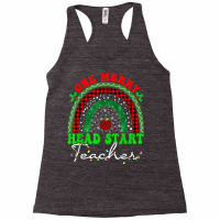 One Merry Head Start Teacher Rainbow Buffalo Plaid Christmas T Shirt Racerback Tank | Artistshot