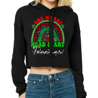 One Merry Head Start Teacher Rainbow Buffalo Plaid Christmas T Shirt Cropped Hoodie | Artistshot