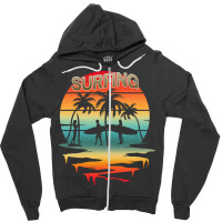 Surfing T  Shirtsurfing Surfer Summer Vacation Sunset T  Shirt Zipper Hoodie | Artistshot