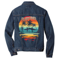 Surfing T  Shirtsurfing Surfer Summer Vacation Sunset T  Shirt Men Denim Jacket | Artistshot